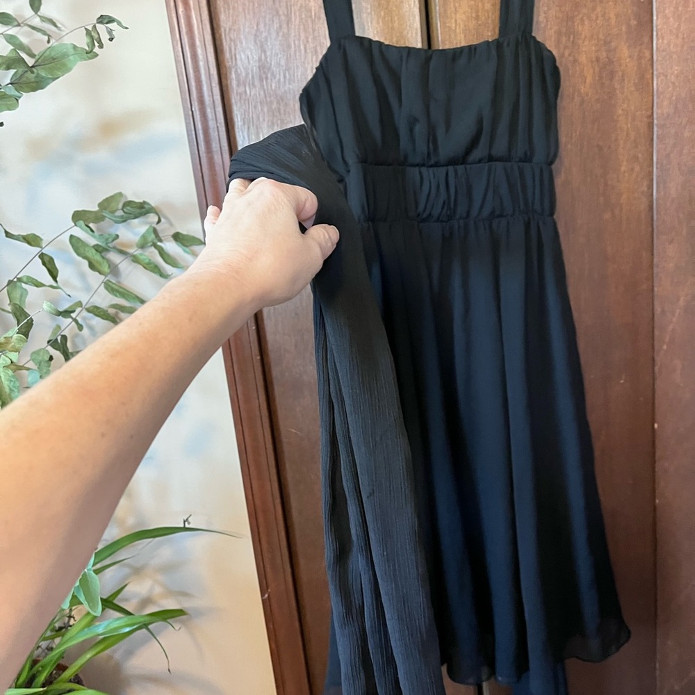 👗 Bella Blue Vintage Chiffon Dress – Size 8 👗 - Picture 8 of 14